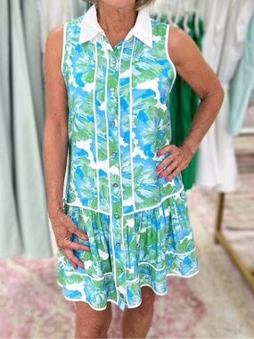Blue Green Mini Dress Small NWOT